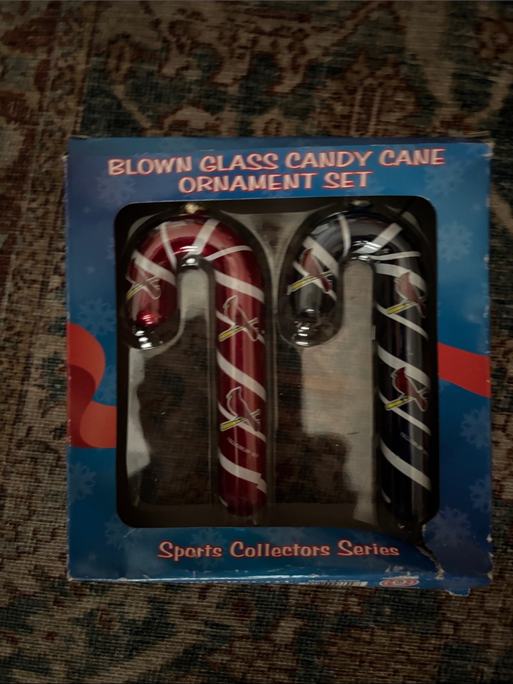 St Louis Cardinals Blown Glass Candy Cane Set